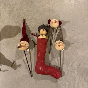 Festive Red Stocking with Character Accents